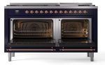 Nostalgie II 60 Inch Dual Fuel Liquid Propane Freestanding Range in Blue with Copper Trim Sale