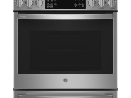 GE Profile™ 30  Smart Slide-In Front-Control Gas Fingerprint Resistant Range with No Preheat Air Fry Sale