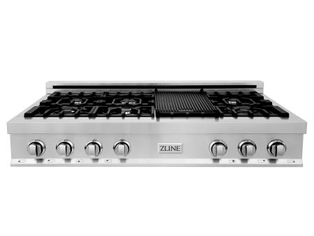 ZLINE 48 in. Porcelain Gas Stovetop with 7 Gas Burners and Griddle (RT48) Online now