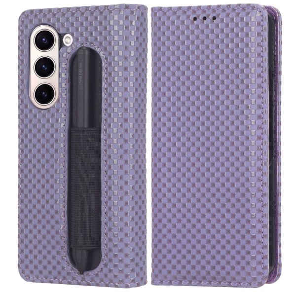 For Samsung Galaxy Z Fold5 5G PU Leather Stand Case Imprinted Wallet Phone Case with Pen Holder Fashion