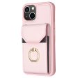 For iPhone 15 Pro Max Kickstand Card Bag Phone Case PU Leather + TPU Mobile Phone Back Protective Cover Hot on Sale