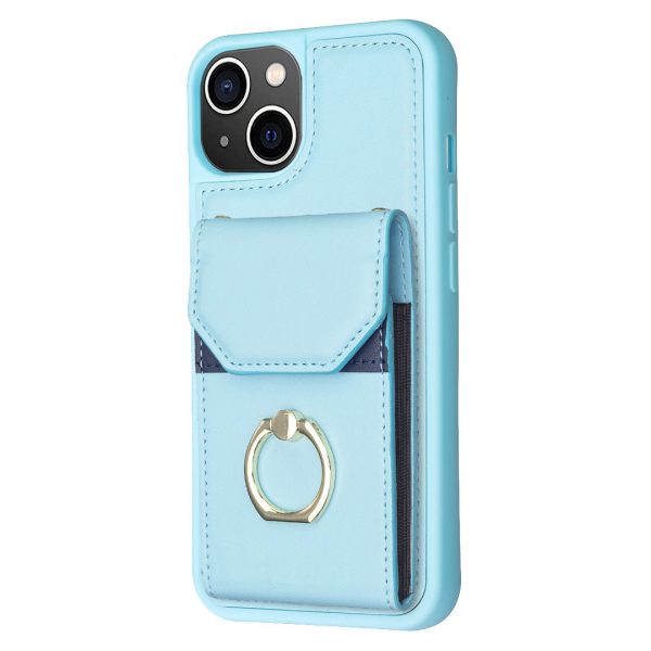 For iPhone 15 Pro Max Kickstand Card Bag Phone Case PU Leather + TPU Mobile Phone Back Protective Cover Hot on Sale