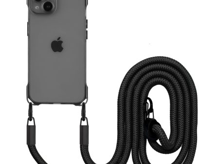 TPU Cell Phone Case for iPhone 15 Plus Four Corners Drop Protection Shell Cover with Hanging Rope Sale